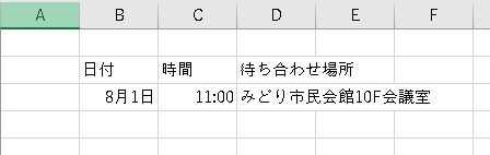 長い文字列をセル内で改行しよう！手順1