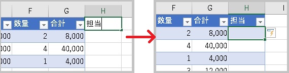 Excelテーブル機能 手順6